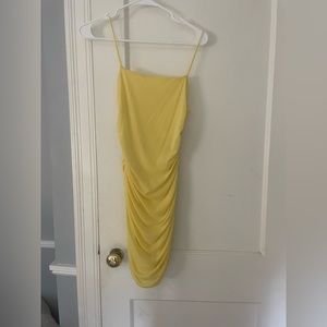 Yellow mini dress, semi open back